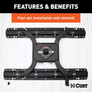 16443 - Custom 5th Wheel Brackets, Select Ford F-250, F-350 Super Duty Curt Spyder 25K Gooseneck Hitch for Ford F250/F350 Super Duty