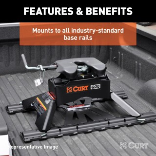 16300 - Semi-Custom 5th Wheel Brackets, Select Ford F-150 Curt Q24 5th wheel trailer hitch with 24K capacity for Ford F150