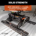16468 - Custom 5th Wheel Brackets, Select Toyota Tundra, 6.5' Bed (No Extended Crew Cab) Curt A25 Sliding 5th Wheel Hitch 25K for 2007-2021 Toyota Tundra