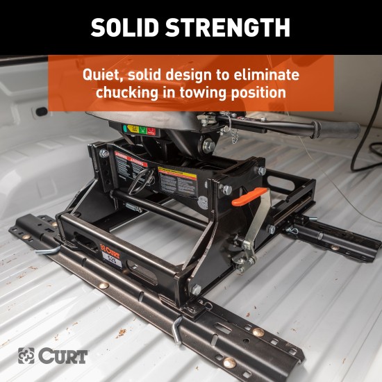 16468 - Custom 5th Wheel Brackets, Select Toyota Tundra, 6.5' Bed (No Extended Crew Cab) Curt A25 Sliding 5th Wheel Hitch 25K for 2007-2021 Toyota Tundra