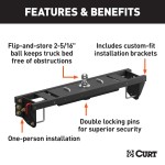 60690 - Double Lock EZr Gooseneck Hitch Kit with Brackets, Select Silverado, Sierra HD Curt A16 dual jaw sliding 5th wheel hitch for trucks