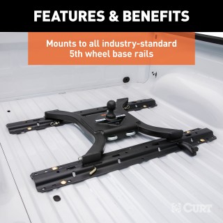 16443 - Custom 5th Wheel Brackets, Select Ford F-250, F-350 Super Duty Curt Spyder 25K Gooseneck Hitch for Ford F250/F350 Super Duty