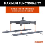 16427 - Custom 5th Wheel Brackets, Select Ram 2500 (Except with 5th Wheel Prep Package) Curt Spyder 30K Gooseneck Trailer Hitch for Ram 2500, Carbide Black