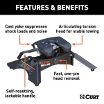 60721 - Double Lock Gooseneck Hitch Kit with Brackets, Select Ford F-150 Curt A30 Hitch for Ford F150, 30,000lbs Capacity