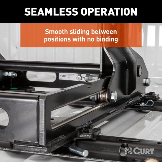 60690 - Double Lock EZr Gooseneck Hitch Kit with Brackets, Select Silverado, Sierra HD Curt A16 dual jaw sliding 5th wheel hitch for trucks