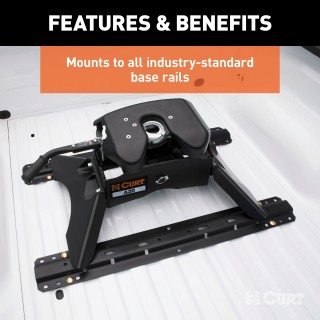 60690 - Double Lock EZr Gooseneck Hitch Kit with Brackets, Select Silverado, Sierra HD Curt A20 Dual Jaw 5th Wheel Hitch for 2020-2025 Chevy Silverado