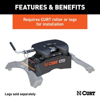 16017 - Puck System 5th Wheel Legs, Select Ford F-250, F-350, F-450, 8' Bed, 24K Curt Q24 5th wheel hitch compatible with Ford F250-F450, 24K capacity