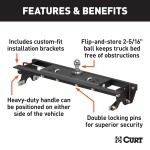60724 - Double Lock Gooseneck Hitch Kit with Brackets, Select Ford F-150 Curt Q20 Dual Jaw 5th Wheel Hitch for 2015-2020 Ford F150