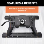 60721 - Double Lock Gooseneck Hitch Kit with Brackets, Select Ford F-150 Curt A30 Hitch for Ford F150, 30,000lbs Capacity
