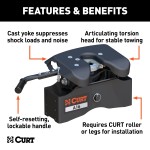 60690 - Double Lock EZr Gooseneck Hitch Kit with Brackets, Select Silverado, Sierra HD Curt A16 dual jaw sliding 5th wheel hitch for trucks