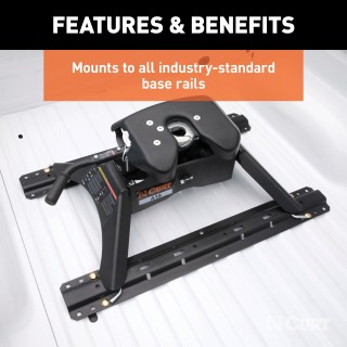 16441 - Custom 5th Wheel Brackets, Select Ford F-150 (Except 5.5' Bed) Curt A16 5th Wheel Hitch mounted on a Ford F150 truck
