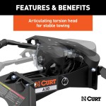 60721 - Double Lock Gooseneck Hitch Kit with Brackets, Select Ford F-150 Curt A30 Hitch for Ford F150, 30,000lbs Capacity