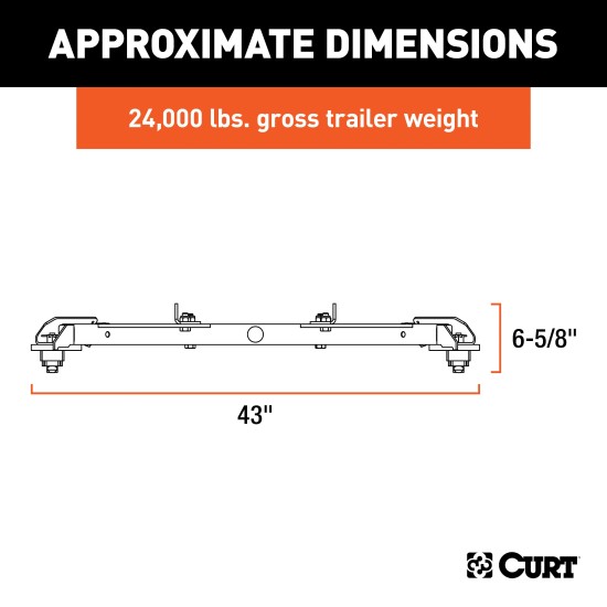 16022 - Puck System 5th Wheel Roller Adapter, 24K, Select Ram 2500, 3500, 6.5' Bed Curt CrossWing 5th Wheel Trailer Hitch for Ram 2500 and 3500