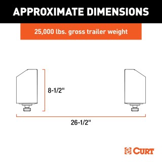 16029 - Puck System 5th Wheel Legs, Select Silverado, Sierra 2500, 3500 HD, 8' Bed, 25K Curt Fifth Wheel Base Kit for Chevy GMC trucks with puck systems