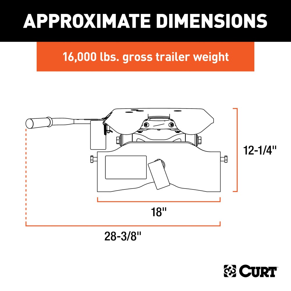 60690 - Double Lock EZr Gooseneck Hitch Kit with Brackets, Select Silverado, Sierra HD Curt A16 dual jaw sliding 5th wheel hitch for trucks