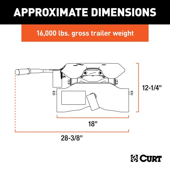 60690 - Double Lock EZr Gooseneck Hitch Kit with Brackets, Select Silverado, Sierra HD Curt A16 dual jaw sliding 5th wheel hitch for trucks