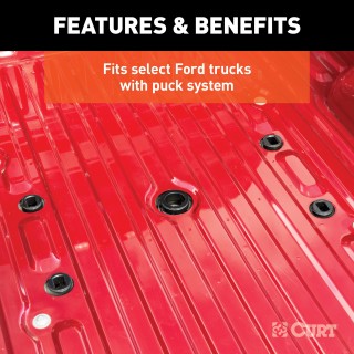16017 - Puck System 5th Wheel Legs, Select Ford F-250, F-350, F-450, 8' Bed, 24K Curt Q24 5th wheel hitch compatible with Ford F250-F450, 24K capacity