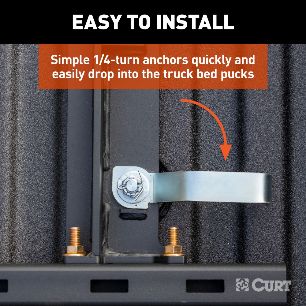 16027 - Puck System 5th Wheel Adapter with Rails, Select Chevy, Ford, GMC, 25K Curt 25K Gooseneck Trailer Hitch with Reese Outboard Rails for Ford F250 F350