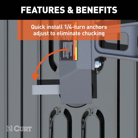 16030 - Puck 5th Wheel Legs, Select Silverado, Sierra HD, 8' Bed, 30K, Teridium Grey Curt Fifth Wheel Base Kit for Chevy Silverado, Sierra 2020-2025