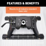 16431 - Custom 5th Wheel Brackets, Select Ford F-250, F-350, F-450 Super Duty Curt A25 Fifth Wheel Trailer Hitch for Ford F250-F450, 25K Towing