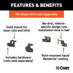 16427 - Custom 5th Wheel Brackets, Select Ram 2500 (Except with 5th Wheel Prep Package) Curt Spyder 30K Gooseneck Trailer Hitch for Ram 2500, Carbide Black