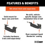 16441 - Custom 5th Wheel Brackets, Select Ford F-150 (Except 5.5' Bed) Curt E16 5th Wheel Hitch with 16K Towing Capacity for Ford F150