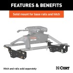 16448 - Custom 5th Wheel Brackets, Select Ford F-250, F-350, F-450 Super Duty Curt A16 Dual Jaw 5th Wheel Hitch for Ford F250 F350 F450