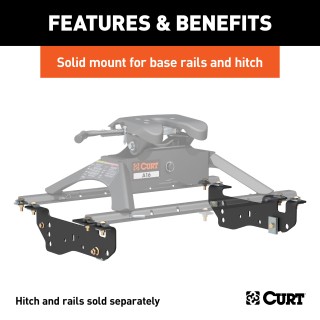 16448 - Custom 5th Wheel Brackets, Select Ford F-250, F-350, F-450 Super Duty Curt 25K Gooseneck Trailer Hitch Bent Plate System for Ford F250, F350, F450
