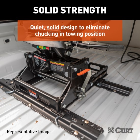 60690 - Double Lock EZr Gooseneck Hitch Kit with Brackets, Select Silverado, Sierra HD Curt A16 dual jaw sliding 5th wheel hitch for trucks