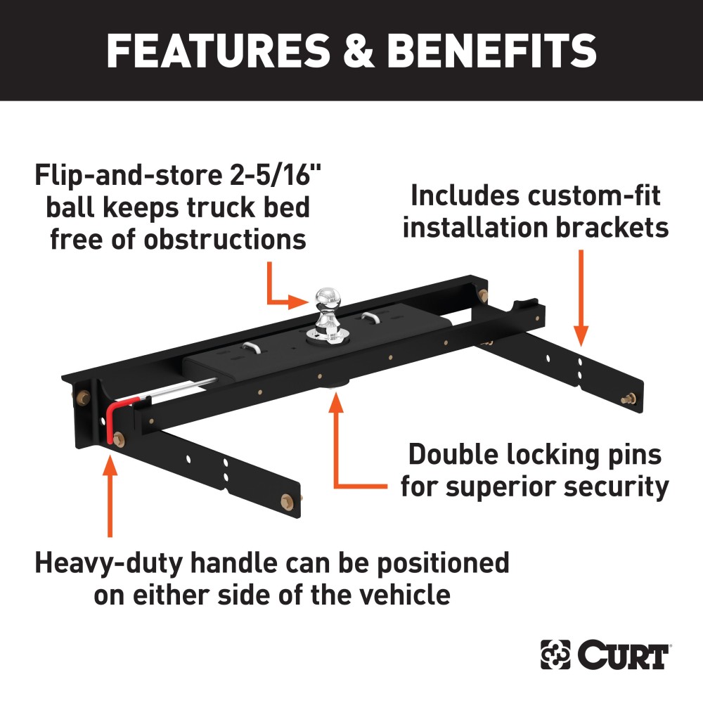 Curt A16 5th Wheel Hitch for Chevy C/K Pickup - 16K Capacity