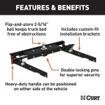 60723 - Double Lock Gooseneck Hitch Kit with Brackets, Select Ford F-150, F-250, F-350 Curt PowerRide 5th Wheel Hitch with 30,000 lbs capacity on Ford F-Series