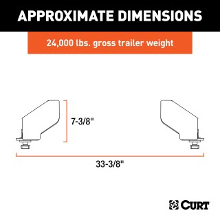 16017 - Puck System 5th Wheel Legs, Select Ford F-250, F-350, F-450, 8' Bed, 24K Curt Q24 5th wheel hitch compatible with Ford F250-F450, 24K capacity