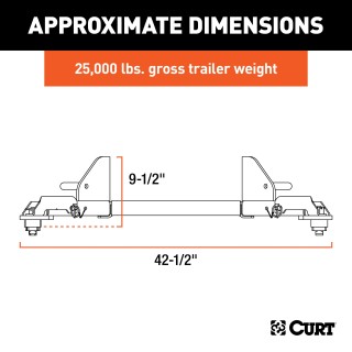 16021 - Puck System 5th Wheel Legs, Select Ram 2500, 3500, 8' Bed, 25K Curt Fifth Wheel Base Kit for 2014-2025 Ram 2500 and 3500