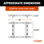 16027 - Puck System 5th Wheel Adapter with Rails, Select Chevy, Ford, GMC, 25K Curt 25K Gooseneck Trailer Hitch with Reese Outboard Rails for Ford F250 F350