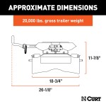16028 - Puck System 5th Wheel Legs, Select Ram 2500, 3500, 8' Bed, 30K Curt Q20 Trailer Hitch for Ram 2500 and 3500 trucks