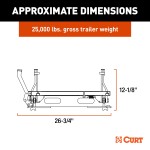 16468 - Custom 5th Wheel Brackets, Select Toyota Tundra, 6.5' Bed (No Extended Crew Cab) Curt A25 Sliding 5th Wheel Hitch 25K for 2007-2021 Toyota Tundra