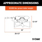 16023 - Puck System 5th Wheel Roller Adapter, 20K, Select Silverado, Sierra, 6.5' Bed Curt A25 Dual Jaw Sliding 5th Wheel Hitch for Chevy/GMC Trucks