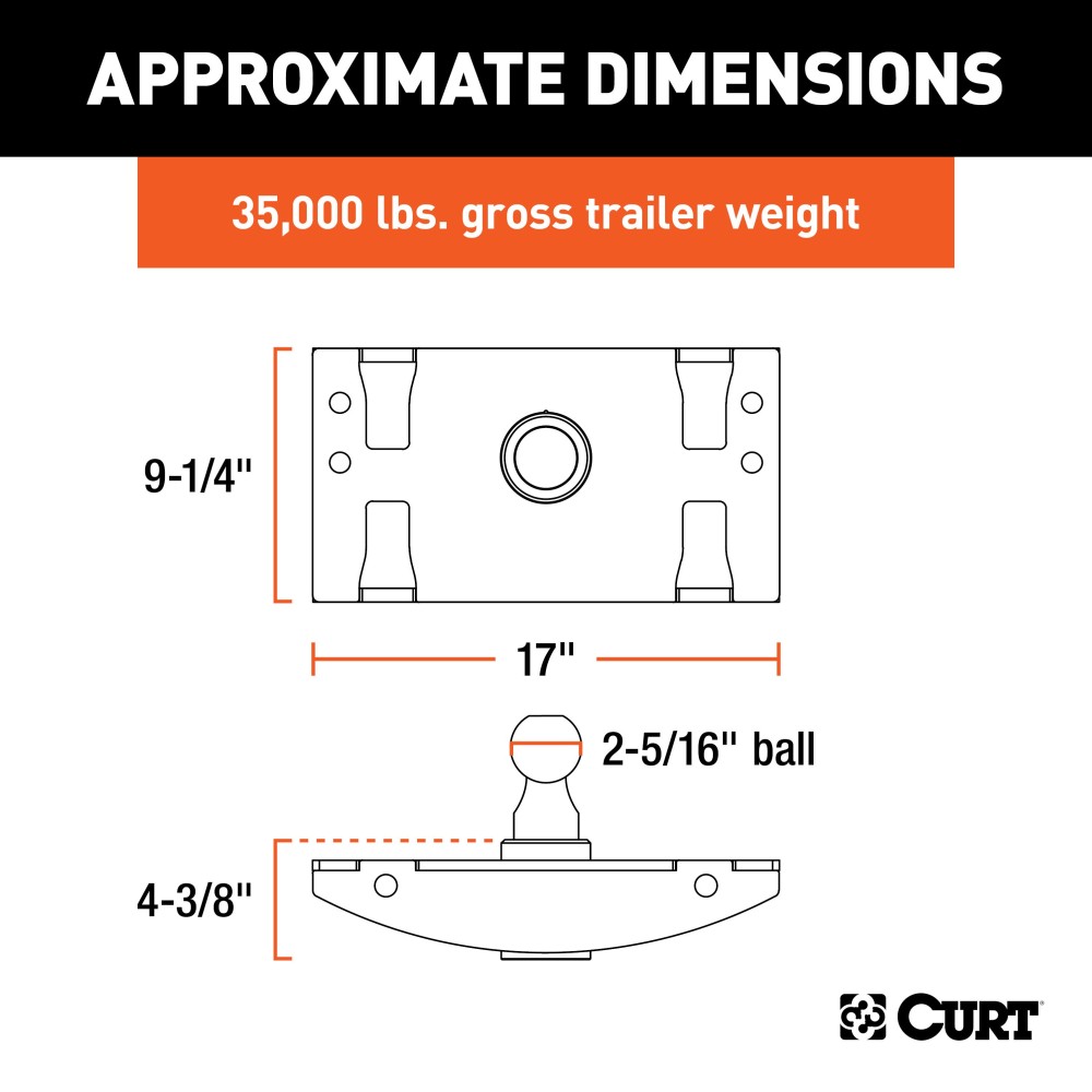 Curt OEM Style 30K Underbed Gooseneck Hitch for Ram 2500/3500