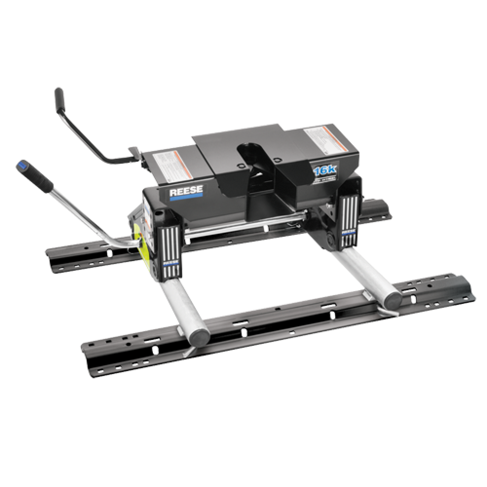 30899 - Rail Kit Mounting Adapter for Attaching Standard Fifth Wheel Hitches (For Use with GM OEM Under-Bed Rail Kits) Reese 16K Fifth Wheel Trailer Hitch with Dual Jaw for Trucks