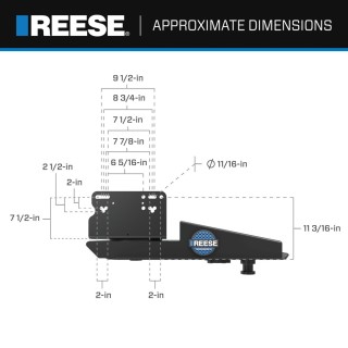 58309 - Fifth Wheel Hitch Mounting System Bracket Kit Reese 20K dual jaw fifth wheel trailer hitch for short beds