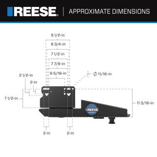 58309 - Fifth Wheel Hitch Mounting System Bracket Kit Reese 20K dual jaw fifth wheel trailer hitch for short beds