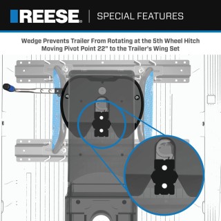 58309 - Fifth Wheel Hitch Mounting System Bracket Kit Reese 20K dual jaw fifth wheel trailer hitch for short beds
