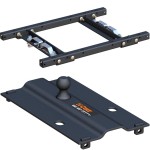 16027 - Puck System 5th Wheel Adapter with Rails, Select Chevy, Ford, GMC, 25K Curt 25K Gooseneck Trailer Hitch with Reese Outboard Rails for Ford F250 F350