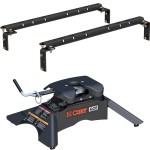 16200 - Universal 5th Wheel Base Rails, 25K (Carbide Black) Curt Q20 Dual Jaw 5th Wheel Trailer Hitch - 20,000 LB Towing