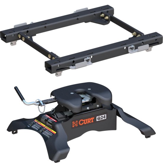 Curt Q24 5th Wheel Trailer Hitch for 2016-2019 Chevy Silverado or GMC Sierra with a 24,000 LB towing capacity.