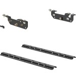 16424 - Custom 5th Wheel Brackets, Select Ford F-250, F-350, F-450 Super Duty Curt rail kit with brackets for Ford F250, F350, F450, black finish