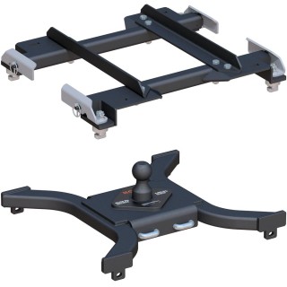 16023 - Puck System 5th Wheel Roller Adapter, 20K, Select Silverado, Sierra, 6.5' Bed Curt Spyder 25K Gooseneck Hitch for Chevy GMC in carbide black