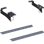 16429 - Custom 5th Wheel Brackets, Select Chevrolet Silverado, GMC Sierra 2500, 3500 HD Curt 40K Tiridium Base Rail Kit with Quick Connect Brackets