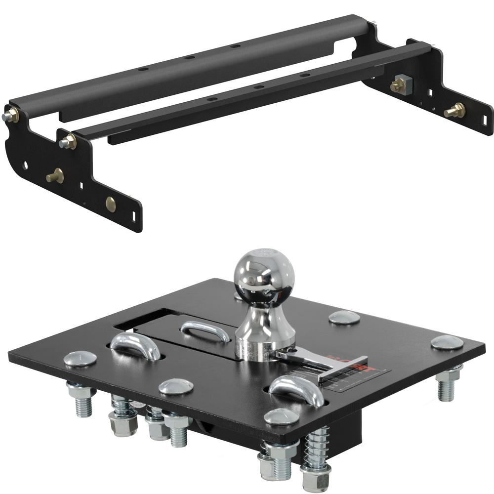 Curt Underbed Rail Kit with Fold-Down Gooseneck Hitch for Ford