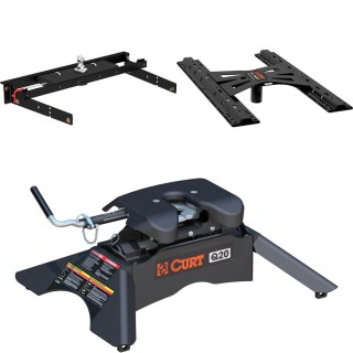 60713 - Double Lock Gooseneck Hitch Kit with Brackets, Select Chevrolet, GMC C / K Curt Q20 5th Wheel Hitch for Chevy C/K Pickup - 20K capacity